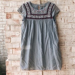 Anthropologie Embroidered Dress with Pockets